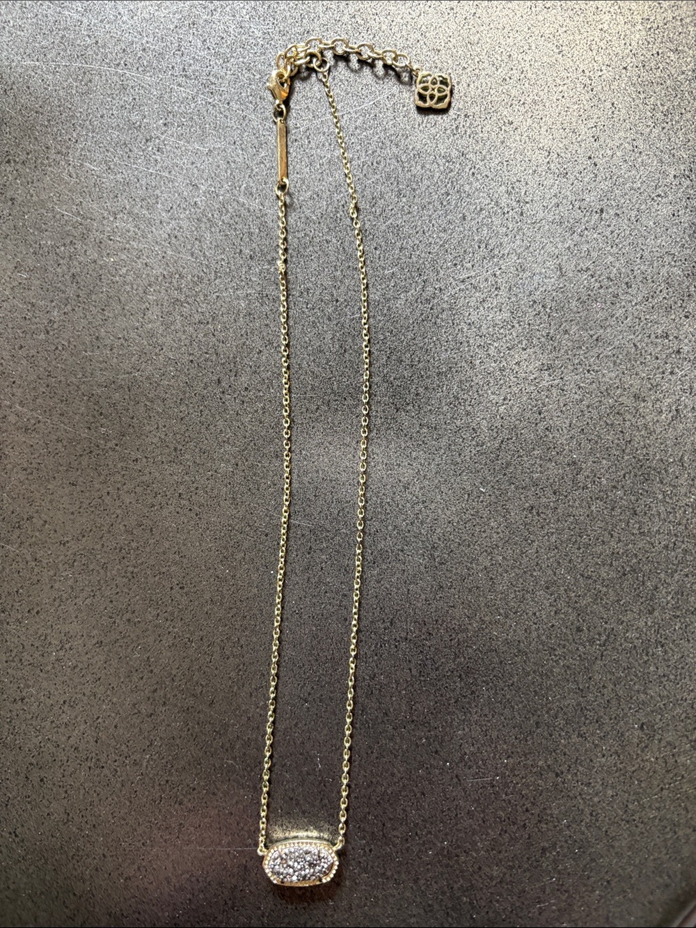Kendra Scott Gold Pavé Oval Pendant Necklace